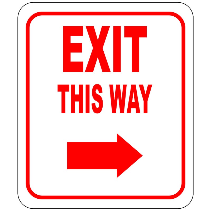 Work House Signs Exit This Way - Right Arrow Sign - Direction for Exit Sign, Aluminum Signs For Business - Bar Signage, Coffee Shop - Retail Store Signage - Indoor Outdoor Aluminum Signs - 8.5" X 10" - Image 1